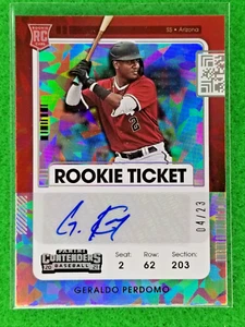 GERALDO PERDOMO - ARIZONA DIAMONDBACKS 2021 Contenders Rookie Ticket Auto # /23 - Bild 1 von 3