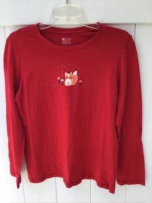 Top Pijama Tono Rojo Zorro y Setas Manga Larga Talla Mediana Foto 1 de 3