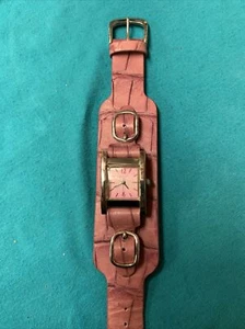 Ladies Pink Analog Guess Watch With Leather Band G56067L - Picture 1 of 11