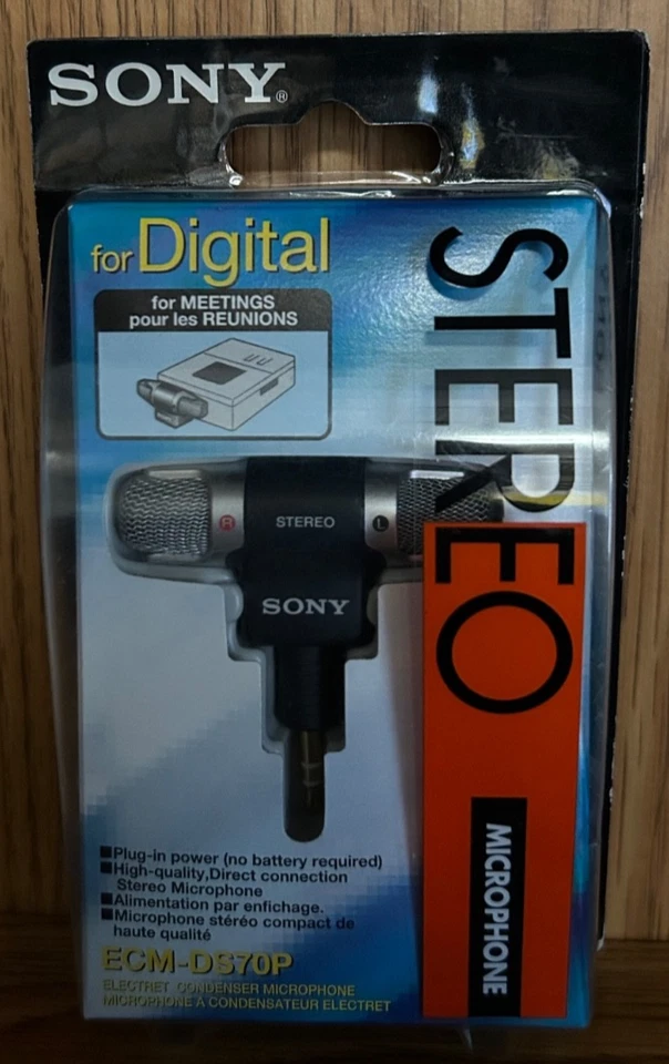 Sony ECM-DS70P Electret Condenser Cable Microphone 3.5MM Stereo Japan Made - Image 1 of 1