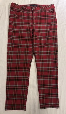 Pantalones al tobillo TOMMY HILFIGER talla 14 rojo tartán a cuadros pierna recta Foto 1 de 4