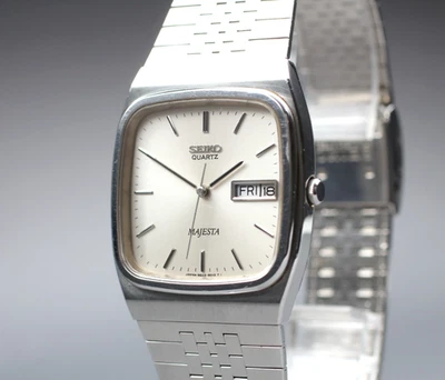Reloj Hombre Vintage [N COMO NUEVO] SEIKO Majesta 9063-5010 Cuadrado Plateado Cuarzo JAPÓN Foto 1 de 4