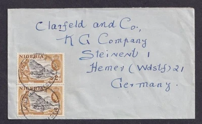 Nigeria 1955 2x2d cover to Germany - Image 1 of 2