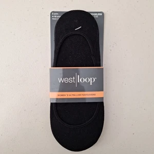 West Loop Damen ultra niedrige Fußabdeckungen 2 Paar Schuhgröße 4-10 schwarz unsichtbare Socken - Bild 1 von 7