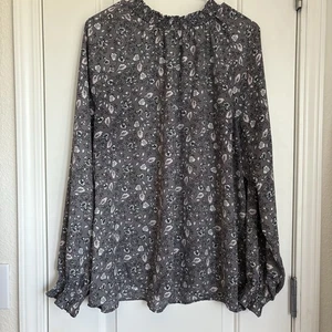Loft Outlet Damen Bluse mit Blumenmuster, Rüschenausschnitt und Bündchenärmeln -XL - Bild 1 von 8