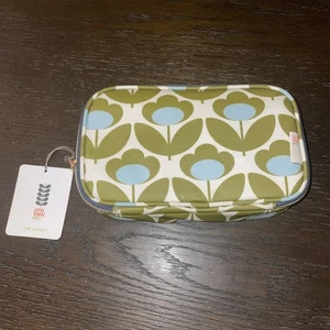 Borsa trucco Orla Kiely per bersaglio piccola turchese fiori oliva 8,5x5 nuova con etichetta - Foto 1 di 4