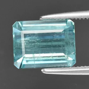 💎 2.41ct 8.2x6.2mm Octagon Bluish Green Emerald - Nigeria Gemstone - Picture 1 of 4