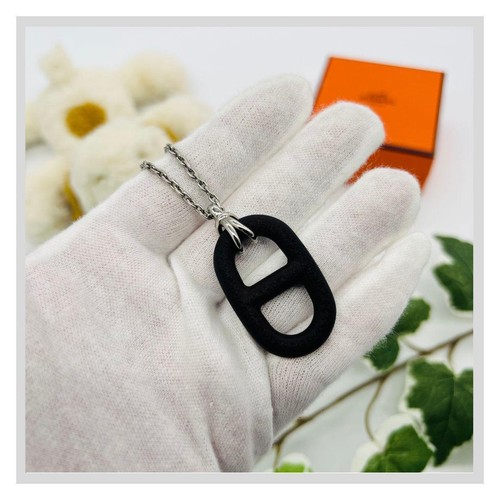 HERMÈS Collana Hermes Chaine D'Ancle Wurcanium argento nero ottima usata senza scatola