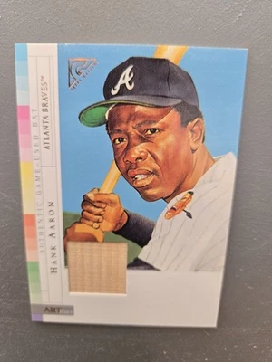 2003 Topps Gallery Hank Aaron Game-Used Bat Card #ARHA - Imagem 1 de 4