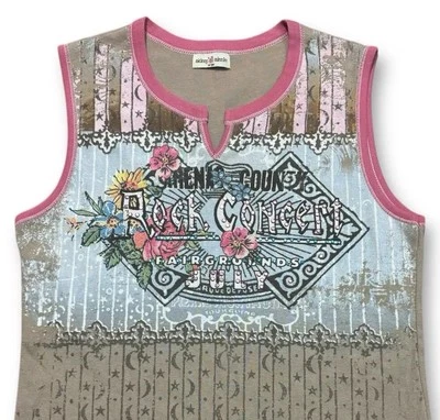 Camiseta sin mangas ajustada Minnie Punk Rock Grunge Y2K Bling Rocker talla L Foto 1 de 4