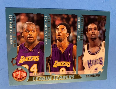 KOBE BRYANT 2001-02 TOPPS BASKETBALL "LEAGUE LEADERS" INSERT Card # 215  LAKERS - Image 1 of 2