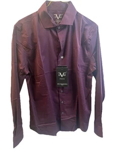 19V69 Man’s Long Sleeves Purple Shirt Size S Bnwt  - Picture 1 of 11