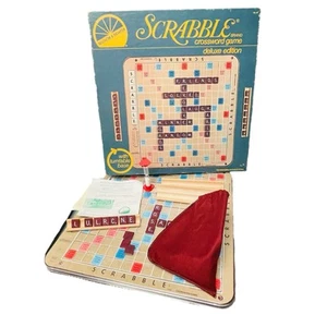 Vintage 1982 Scrabble Deluxe Edition with Turntable Base Complete - Picture 1 of 10
