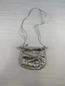 VTG WHITING & DAVIS Silver Metal Mesh Shoulder Strap Evening Handbag Purse - Picture 1 of 6