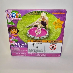 Nickelodeon Dora The Explorer 2 Ring Inflatable Swimming Pool 36" - Picture 1 of 9