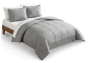 Leonora Comforter Set with 2 Pillow Shams Lightweight Down Full/Queen Silver - Picture 1 of 7