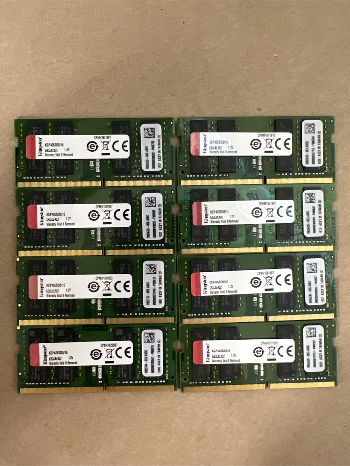 8x Kingston KCP426SD8/16 16GB DDR4 2666MT/s Non-ECC Unbuffered SODIMM - Image 1 of 1