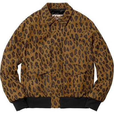 Chaqueta Supreme/Schott Gamuza Estampado Guepardo A-2, Mediana (Hallazgo Raro) Foto 1 de 4