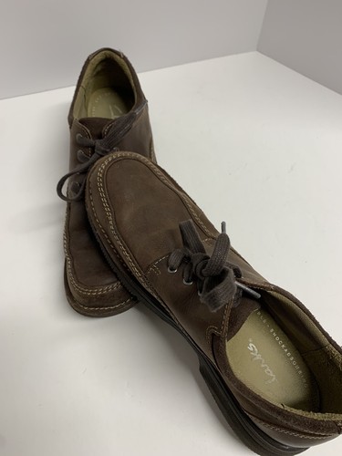 Scarpe uomo Clarks Senner Burg Oxford in pelle marrone taglia 9 1 2M