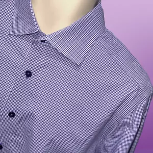 Camisa de Vestir J Hilburn Zephir 1818 Púrpura Blanca Multi Cuadros Abotonada Mediana #35 - Imagen 1 de 7