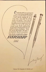 Bolígrafos Wahl Eversharp 1921 ahorra cada centavo posible anuncio impreso antiguo - Imagen 1 de 1