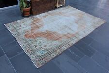Handmade large rug, Vintage home decor, Turkish antique rug, 5.8 x 9 ft MB13359