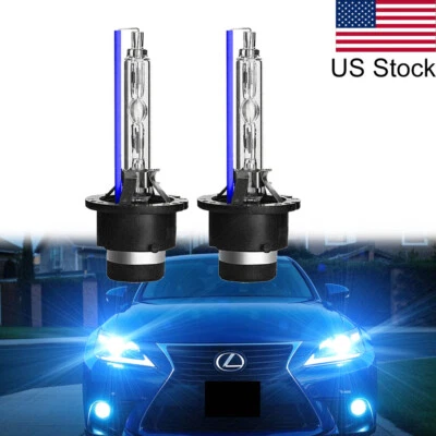 2Pcs Blue 8000K 35W D4S D4R Xenon HID Headlight Lamp Bulbs For Lexus IS250 Etc - Image 1 of 4