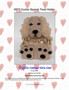 Cocker Spaniel Dog Treat Holder- Plastic Canvas Pattern or Kit - Picture 1 of 1