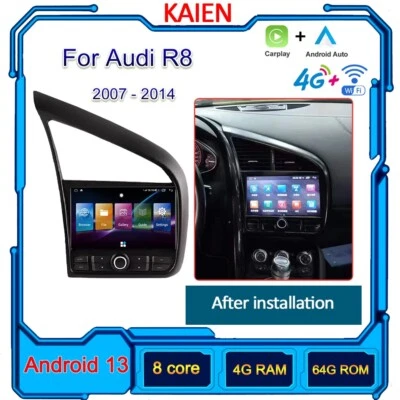 Radio de coche Android 13 navegación automática GPS video estéreo WIFI para Audi R8 2007-2014 Foto 1 de 4