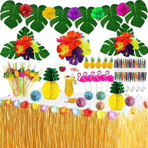 Tropical Luau Party Decorations Set Hawaiian Beach Theme Favors Gold 