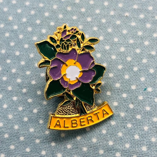 Vtg Alberta Canada Souvenir Floral Lapel Pin eBay
