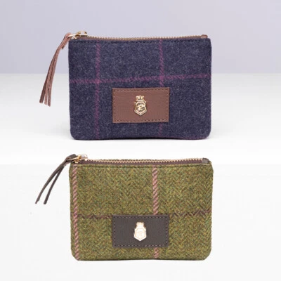 Ladies Tweed Coin Purse Womens Small Card Holder Zip Purses Rydale 2 Colours