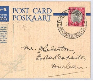 SOUTH AFRICA Air Mail Card RADIO EXHIBITION Johannesburg Durban 1935 YJ364 - Picture 1 of 10