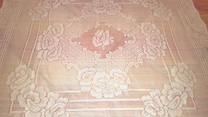 Tovaglia stile Quaker tinta unita bianco neve misto poliestere rete 44" x 45" vintage - Foto 1 di 4