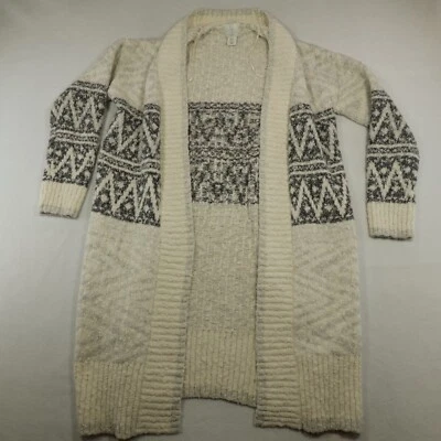Cárdigan plumero JOIE XS cuello suave largo azteca suroeste Chevron MinFla Foto 1 de 4