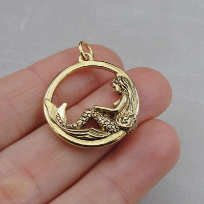 Dije Sirena Dorado - Joyería Colgante Sirena Mar Océano - Regalo Sirena NUEVO Foto 1 de 2