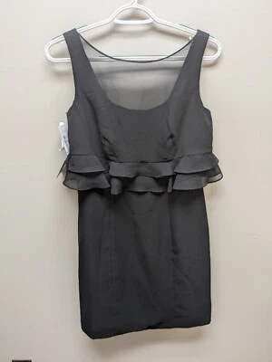 NEW Alfred Angelo Size 4 Black Chiffon Ruffle Bridesmaid Dress Cocktail Wedding - Image 1 of 4