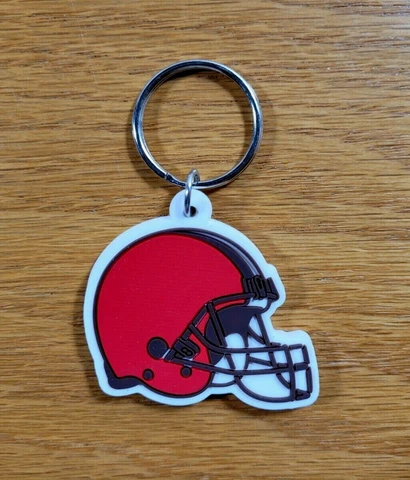 CLEVELAND BROWNS Soft PVC Rubber Team Logo NFL Football Key Ring Key Chain Cover
