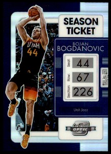 2021-22 Panini Contenders Optic Silver Prizm Season Ticket #85 Bojan Bogdanovic