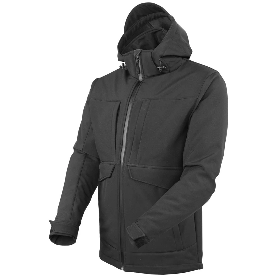 Condor Overcast Softshell Encapuchonné Parka Armée Tactique Hommes Veste Noir - Photo 1/1