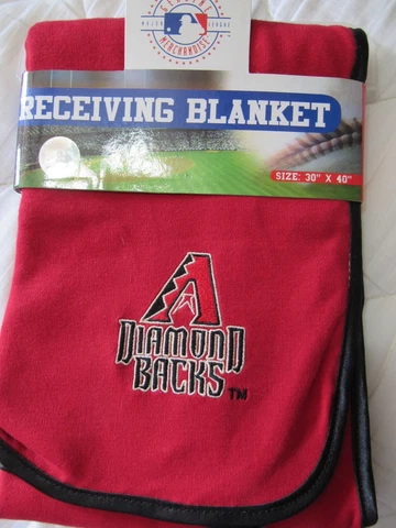 NWT ARIZONA DIAMOND BACKS Red & Black 30" x 40" RECEIVING BLANKET MLB BASEBALL Cover