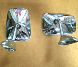 Peugeot 504 Familale Limousine Cabrio 1969-75-82 Chrome Fender&Door LH&RH Mirror - Picture 1 of 9