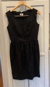 Vintage 1980s Laura Ashley Black Linen Cotton Shift Dress With Jacket Size 10 - Picture 1 of 9