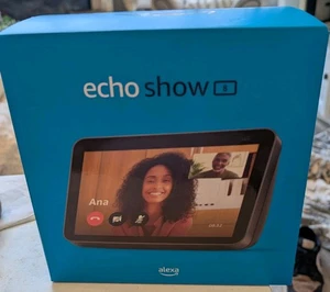 Amazon Echo Show 8 (2nd Gen) Smart Display Speaker Alexa Black Charcoal No Plug - Picture 1 of 11