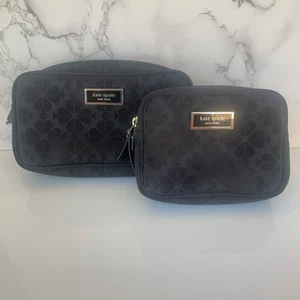 Kate Spade Set 2 Travel Cosmetic Bags lack Taylor Floral Market Mini Small Bag - Picture 1 of 9