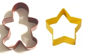 2 Wilton Christmas Cookie Cutters metal gingerbread man and star standard size - Picture 1 of 3