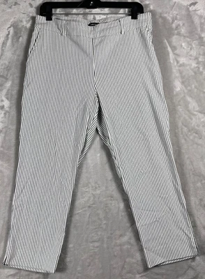 Hilary Radley Pants Women's Large Gray Striped High Waisted Tummy Control Casual - Image 1 of 4