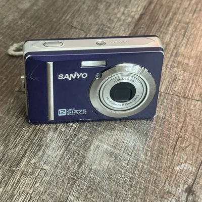 Sanyo VPC-S1275PU Purple 12MP Digital Camera Used Tested and Working  - Image 1 of 4