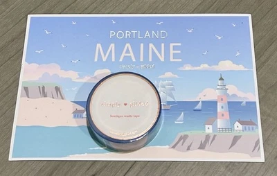 NEW Simply Gilded Passport Series Portland Maine washi tape 15 mm & postcard - Image 1 of 4