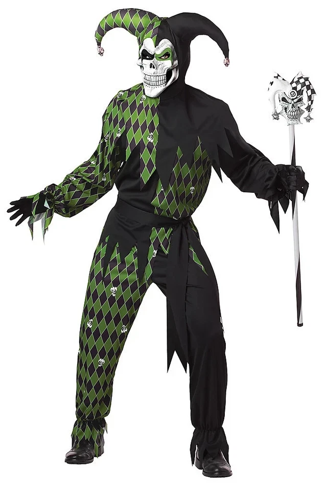Gothic Jokes on You Evil Jester Clown Adult Costume (Same Day Shipping!) - Image 1 of 1